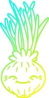 cold gradient line drawing cartoon onion vector