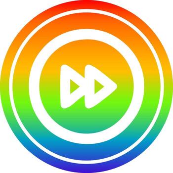 fast forward circular in rainbow spectrum vector
