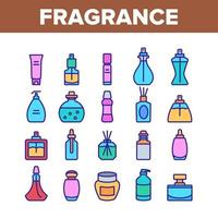 Fragrance Bottles Collection Icons Set Vector