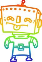 rainbow gradient line drawing cartoon robot vector