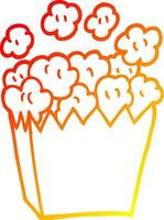 warm gradient line drawing cartoon cinema popcorn vector