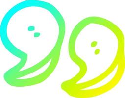 cold gradient line drawing cartoon quotation marks vector