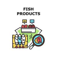 Fish Products Vector Concept Color Illustration