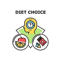 Ilustración de color de concepto de vector de elección de dieta
