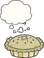 cartoon pie and thought bubble vector