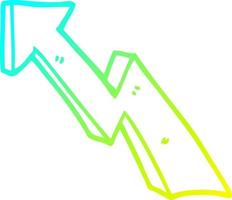 cold gradient line drawing cartoon rising arrow vector