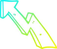 cold gradient line drawing cartoon rising arrow vector