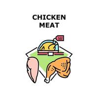 Ilustración de color de concepto de vector de carne de pollo