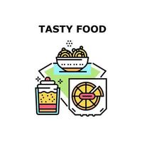 Tasty Food Dish Vector Concept Color Illustration