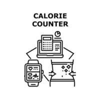 Calorie counter icons vector illustrations