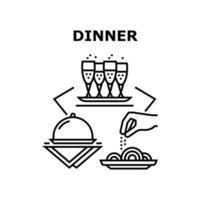 Dinner Enjoyment Vector Concept Color Illustration