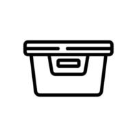 plastic food container with handle icon vector outline illustration