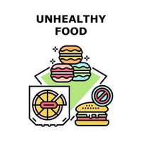 Unhealthy Food Vector Concept Color Illustration