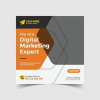 Corporate digital marketing agency social media post design template vector