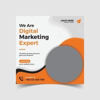 Corporate digital marketing expert social media post design template vector