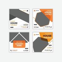 Real estate social media post design vector template