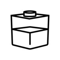 square liquid container icon vector outline illustration