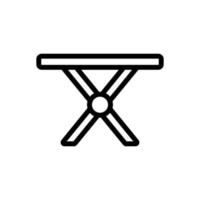 mesa plegable doble con ilustración de contorno de vector de icono de montaje