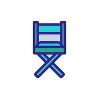 wooden folding chair front view icon vector outline illustration