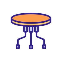 portable on casters round table with three pillars icon vector outline illustration