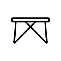 folding table for portable barbecue icon vector outline illustration