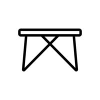 folding table for portable barbecue icon vector outline illustration