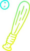 cold gradient line drawing cartoon baseball bat vector