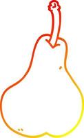 warm gradient line drawing cartoon healthy pear vector