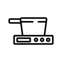 fondue pot on electric stove icon vector outline illustration