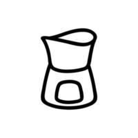 ceramic fondue stand icon vector outline illustration