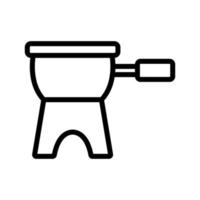 fondue bowler icono vector contorno ilustración