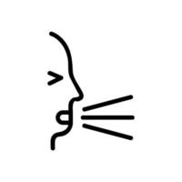 vector de icono de tos. ilustración de símbolo de contorno aislado