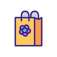 flower shop bag icon vector outline illustration