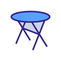 cross legged round table icon vector outline illustration