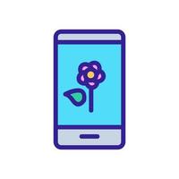 flower shop phone application icon vector outline illustration