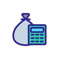 counting the money icon vector. Isolated contour symbol illustration vector