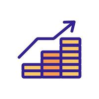 aumento en los indicadores de iconos vectoriales. ilustración de símbolo de contorno aislado vector