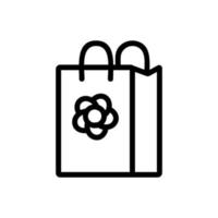 flower shop bag icon vector outline illustration