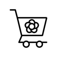 flower shop carriage cart icon vector outline illustration