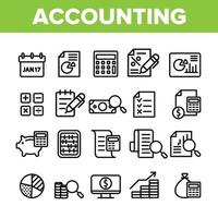 Collection Accounting Elements Vector Icons Set