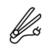 hair straightener device with cord icon vector outline illustration