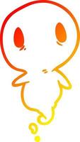 warm gradient line drawing cute ghost vector