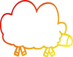 warm gradient line drawing cartoon sheep vector