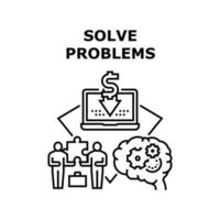 Solve Problems Vector Concept Black Illustration