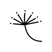 ilustración de contorno de vector de icono de inflorescencia de hinojo orgánico