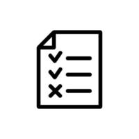 questionnaire to fill out the vector icon. Isolated contour symbol illustration