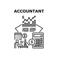 Accountant Job Vector Concept Black Illustration