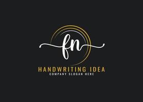 Initial F N letter handwriting logo Design vector