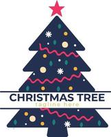Christmas coloring tree vector template