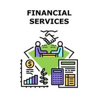 ilustración de color de concepto de servicios financieros vector